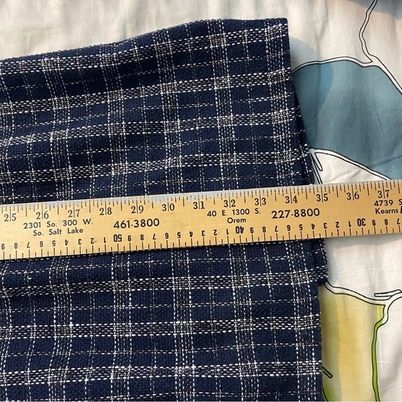 V Neck Button Down Pockets Vintage Sleeveless Plaid Tweed Dress - Picture 9 of 9